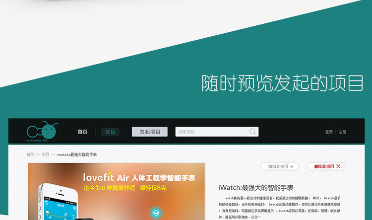 蟻族眾籌網(wǎng)站建設案例